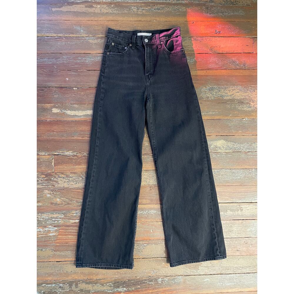 Levi's Black gray ribcage wide leg Jeans 25 x 30